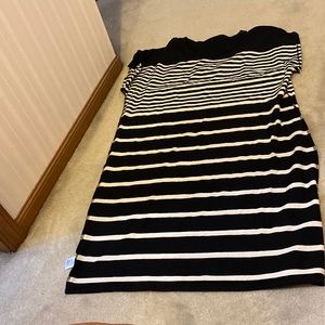 Black and white striped dress